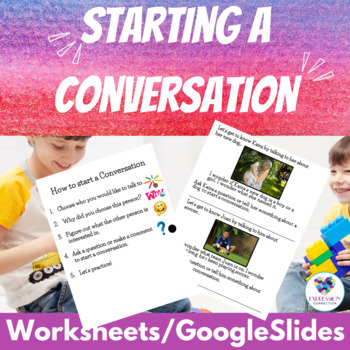 Preview of Social Skills Practice Starting A Conversation Pragmatics Google™ Slides