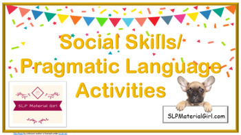 Preview of Social Skills / Pragmatic Language Activities Bundle | SLP Materials