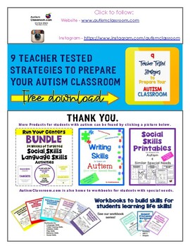 Social Skills Printables for Students with Autism SAMPLER by Autism