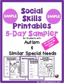 Social Skills Printables for Students with Autism SAMPLER - Free