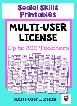 Preview of School License: Social Skills Printables for Students with Autism (to 300 Users)