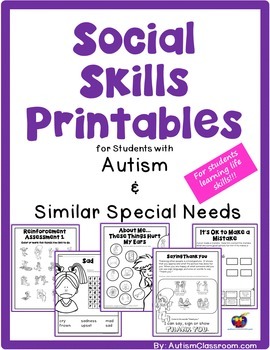 social skills printables for students with autism