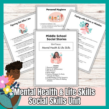 Preview of Social Skills Reading Unit for Middle School - Mental Health & Life Skills