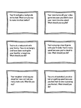 Social Skills/Role Play Scenario Cards- JUST PRINT! by Speech To Go