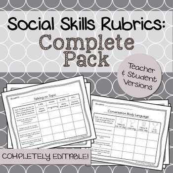 Preview of Social Skills Rubrics: Complete Bundle