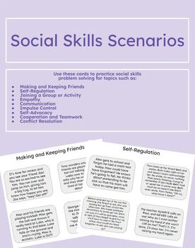 Preview of Social Skills Scenario Cards