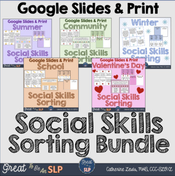 Social Skills Scenario Sorting- Print & Google Slides by Great To Be An SLP