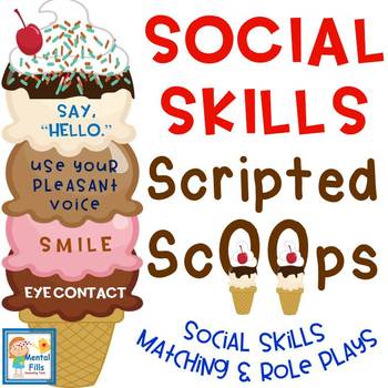 Preview of Social Skills Scripted Ice Cream Scoops Activity