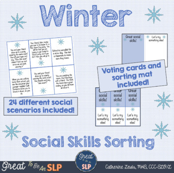 Social Skills Sorting Activity- Winter Themed Google Slides and Print