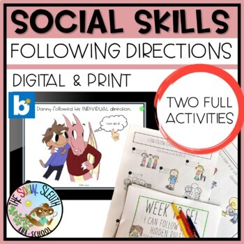 Preview of Social Skills Story FOLLOWING DIRECTIONS | Preschool Social Emotional Learning