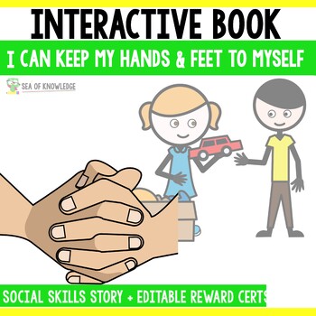 Preview of Social Skills Story Keep Hands and Feet to Myself - Activities and Mini Books
