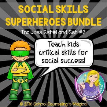Preview of Social Skills Superheroes Bundle (Sets #1 and Set #2): Save 30%