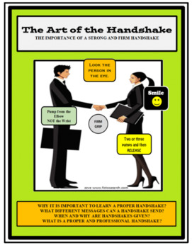 Preview of Social Skills, THE ART OF THE HANDSHAKE, Life Skills, Communication Skills