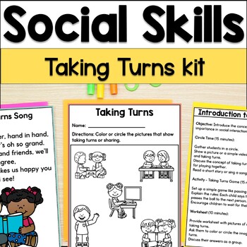 Preview of Taking Turns Lesson Plans Packet for Elementary Social Skills Development