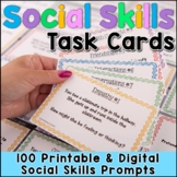 Social Skills Task Cards - 100 Social Emotional Learning Prompts & Activities