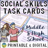 Social Skills Task Cards for Middle & High School SEL Activities