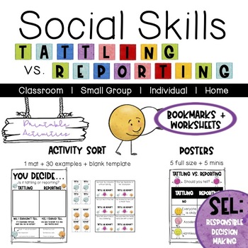 Preview of Social Skills: Tattling vs. Reporting 