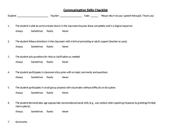 Preview of Social Skills Teacher Consultation Forms