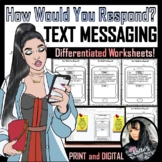 Social Skills Text Messages - How Would You Respond? (Prin