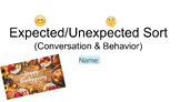 Social Skills: Thanksgiving Dinner - Expected & Unexpected Sort