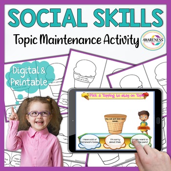 Preview of Topic Maintenance Speech Therapy | Conversational Social Skills