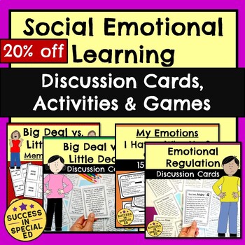 Social Emotional Learning Bundle Discussion Cards Games Activities