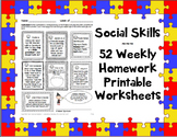 Social Skills Weekly Homework / Worksheets 365 activities 