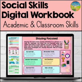 Preview of Academic & Classroom Skills for Success Workbook for Google Slides