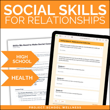Preview of Social Skills, a Social Health Lesson Plan for High School