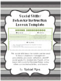 Social Skills and Behavior Instruction Lesson Plan Template