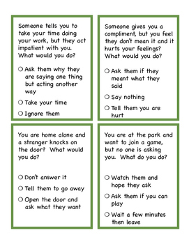 Problem Solving and Social Skills Task Cards: Community, Home and ...
