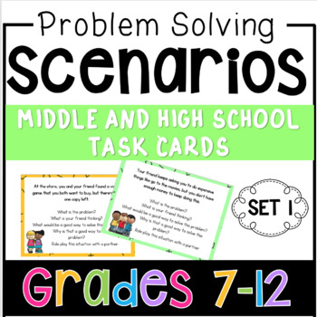 Preview of Problem Solving Scenarios Activity | Social Skills for Teens