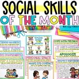 Social Skills of the Month Posters, Certificates, & Colori