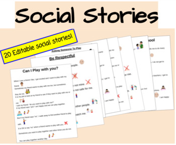 Preview of Social Stories- EDITABLE