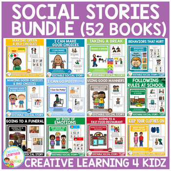 Preview of Social Stories Growing Bundle (52 Books) Special Education Autism PCS