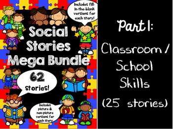 Preview of Behavior Stories for Social Skills 1 -- Speech therapy, Counseling, Autism, HFA