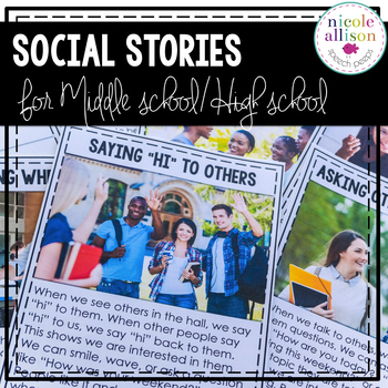 Preview of Social Stories for Middle School High School Students