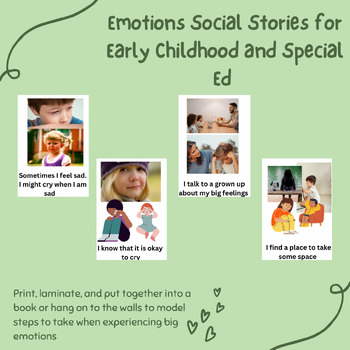 Preview of Social Stories for Regulating Emotions, Social Emotional Learning
