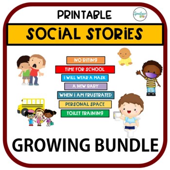 Preview of Social Stories growing bundle for life skills autism and behavior management