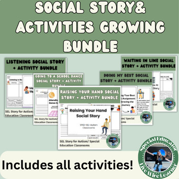 Preview of Social Story & Activities Bundle | Social Emotional Learning | GROWING BUNDLE