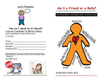 Preview of Am I a Friend or a Bully? A Social Story about Bullying