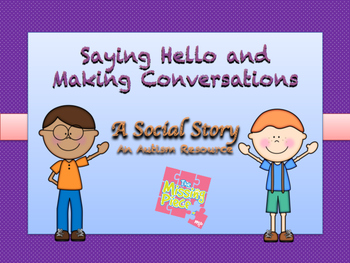Preview of Social Story (Autism) - Special Education - Saying Hello and Making Conversation