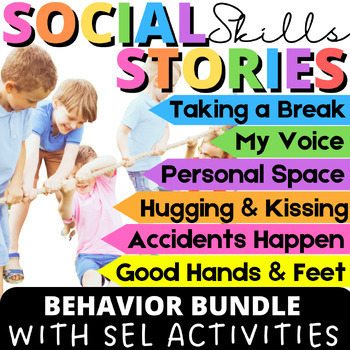 Preview of Social Skills Story BUNDLE Behavior Management with SEL Games and Activities