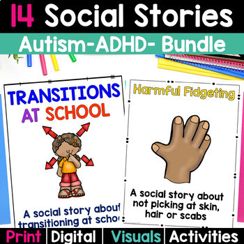 Preview of Social Story Bundle: Autism ADD/ADHD Social Stories {Visuals and Activities}