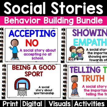 Preview of Social Story Bundle: Behavior Building {Character Traits and Social Skills}