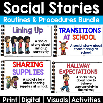 Preview of Social Story Bundle- Classroom Daily Routines and Procedures