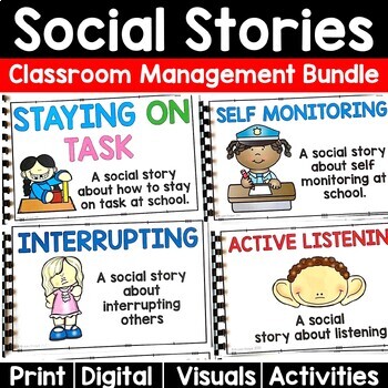 Preview of Social Story Bundle: Social Stories about Classroom Management
