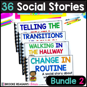 Preview of Social Story Bundle 2: Volume 1, 2, and 3 {36 Social Stories}
