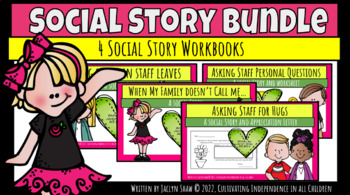 Preview of Social Story Bundle - WORKING WITH ASSISTING STAFF (SEL ACTIVITY)