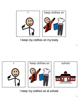 Which Clothes Do I Wear Social Story Cards - Autism Girl 